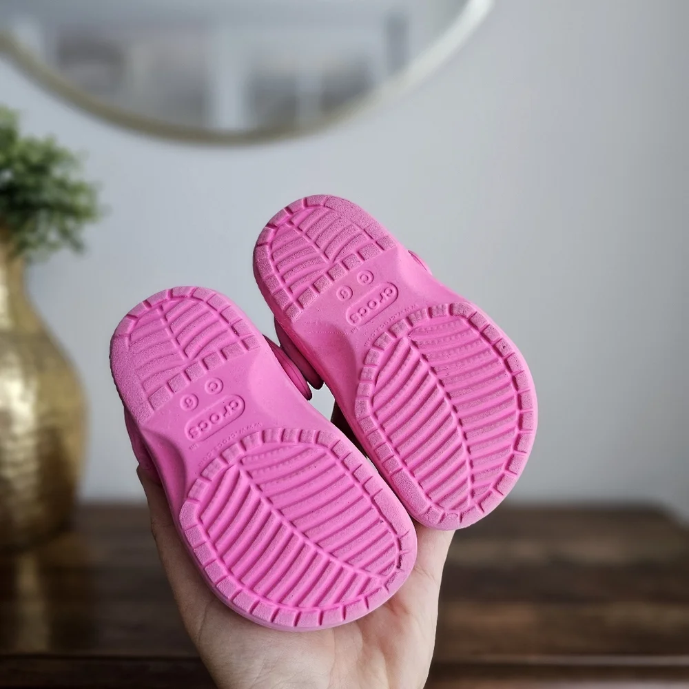 Iconic CROCS Comfort Classic Baby Clog Pink Lightweight Sandals Children C6
